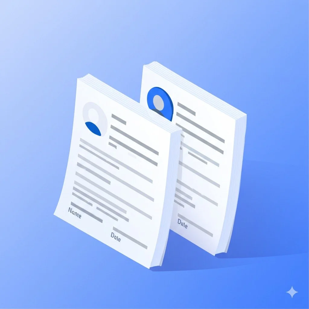 Illustration of stormwater compliance documents and insurance paperwork